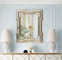 Toilet living room art Golden modeling Hotel Sun decoration mirror square wall dining room porch