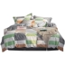 Hi lấy bộ đồ giường lò xo gia đình lanh chăn bốn bông sọc giường bông kẻ sọc quilt Bắc Âu - Bộ đồ giường bốn mảnh