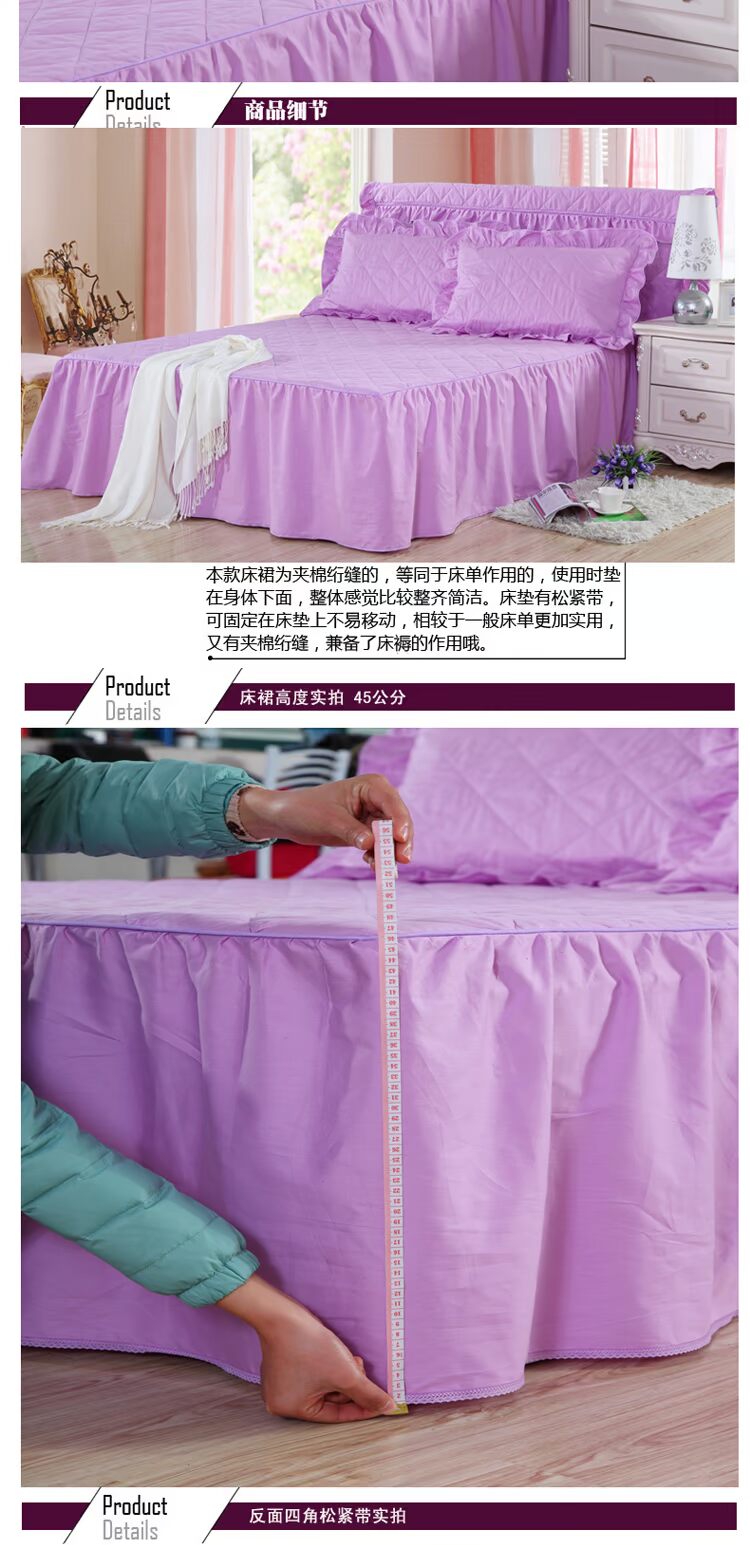 Bông bedspread giường váy Hàn Quốc ba mảnh giường giường 1,5m 1.8m bảo vệ tay áo một mảnh bông bông trải giường bông - Trang bị tấm ga trai giuong cho spa