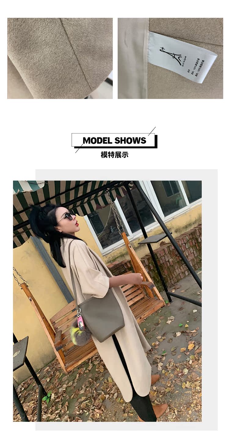 Mùa xuân 2019 ấm áp áo len dài tay áo cashmere thời trang Hàn Quốc áo khoác nữ Dy2 - Áo Hàn Quốc áo khoác dạ nữ dáng suông ngắn