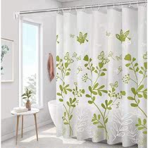 Bathroom curtain waterproof curtain mildew proof shower curtain bath partition curtain bathroom door curtain non-perforated telescopic rod