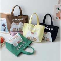 2021 new bag female ins Hand bag women out canvas bag tote bag net red lunch bag Bento bag
