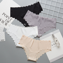 3-piece sexy seamless one piece of ice silk underwear women low waist ultra-thin girl simple cute breathable breifs