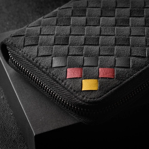 罗诗奴 Длинный бумажник ручной работы, цепочка с молнией, плетеная маленькая сумка клатч, кошелек, длина макси