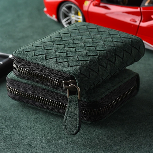 罗诗奴 Мужской плетеный вместительный и большой картхолдер, кошелек, из натуральной кожи
