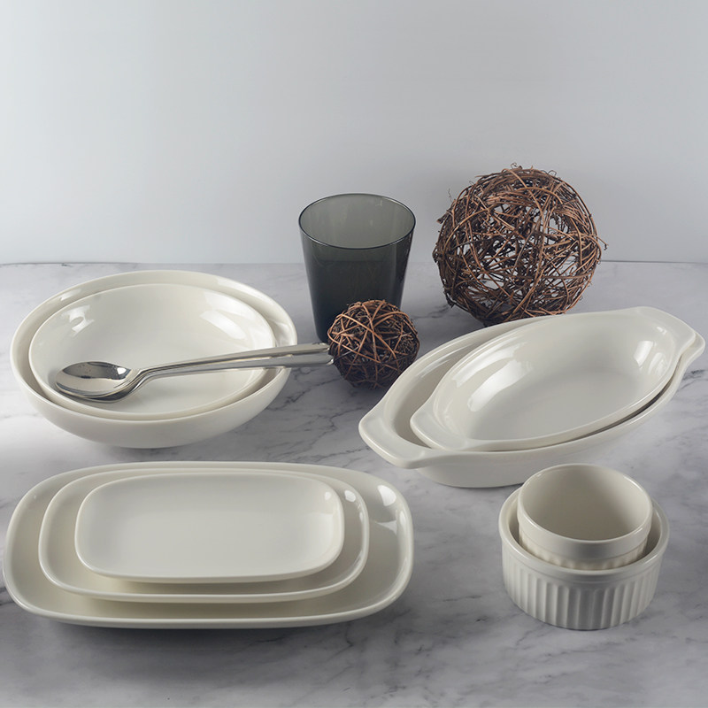 Luzerne Land Rise Ceramic Double Ear Stun Baking Dinner Tray Klayer Bread Baking Baking Tray Baking Mold Oven Dinner Plate Stew