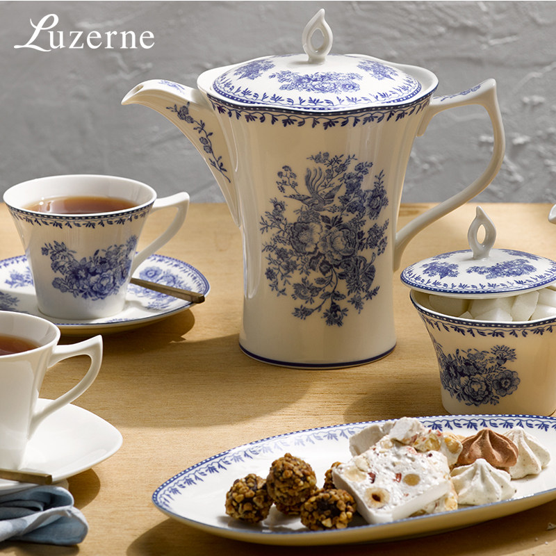 Luzerne Lusheng ceramic Lancaster English afternoon tea tea set teapot coffee cup saucer European small luxury