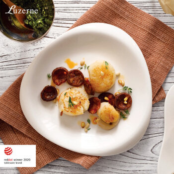 Luzerne Lusheng Ceramic Celebration Pure White Nordic Western Tableware Pasta Plate Salad Bowl Coffee Cup