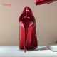 Chanetin CL red sole pointed toe rhinestone high heels