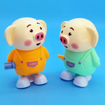 Net red hair toy jumping pig winding up will jump simulation animal cute children boys and girls learn to climb 2-4 years old