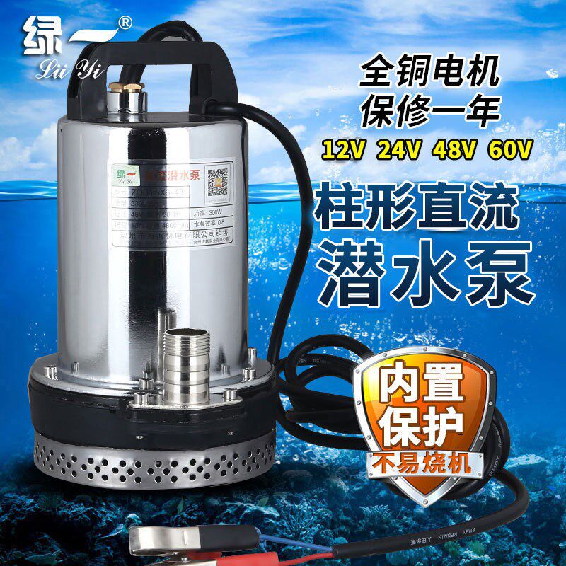 Agricultural vegetable watering 12V DC submersible pump 24V48V60V high lift plug-in electric vehicle household water pump connected to battery - Taobao