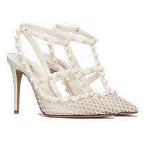 (End of Season Offer) VALENTINO VALENTINO Womens ROCKSTUD Same Color Strappy Studded High Heels