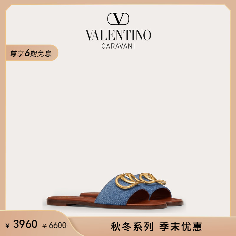 (quarter-end offer) Valentino VALENTINO VALENTINO VLOGO SIGNATURE Flat-bottomed Sandals-Taobao