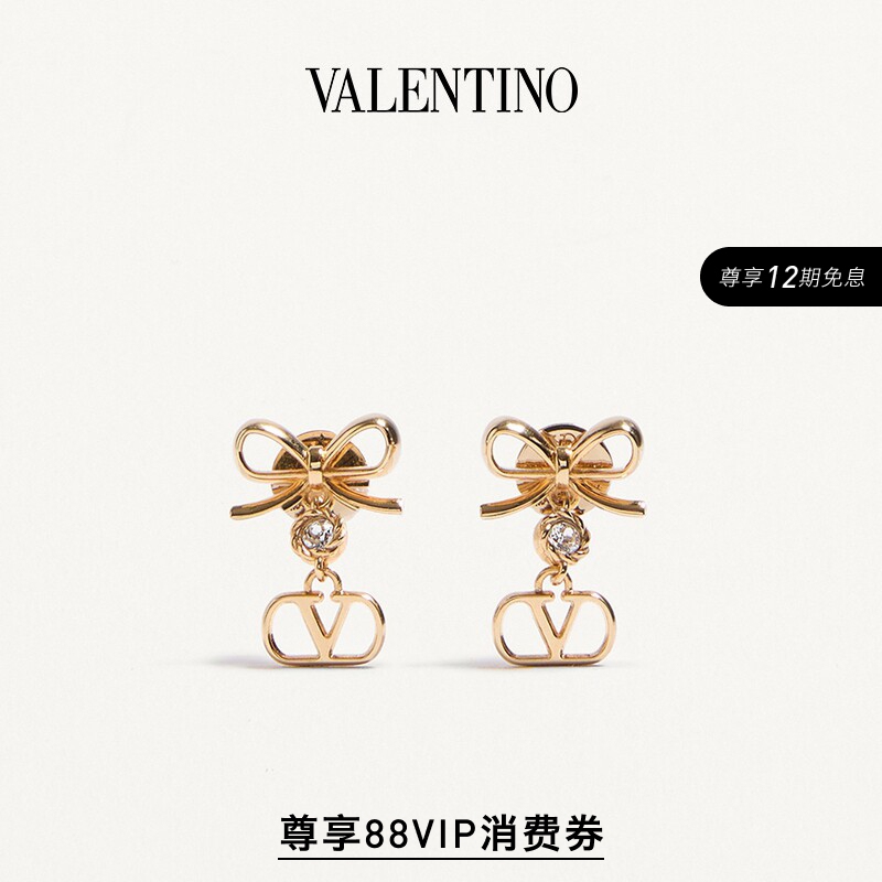 [6 Installments with No Interest] Valentino Valentino Women's Vlogo Signature Bow Earrings