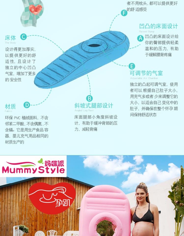 Bà bầu ngồi xổm ngủ tạo tác tấm bạt lò xo gối bà bầu mang thai giải nén bà bầu cung cấp mat - Nguồn cung cấp tiền sản sau sinh gối ôm bà bầu