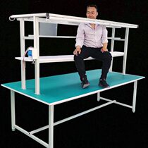 Antistatic bench with lamp operating table multifunction workshop production assembly pull wire repair bench iron frame packing table
