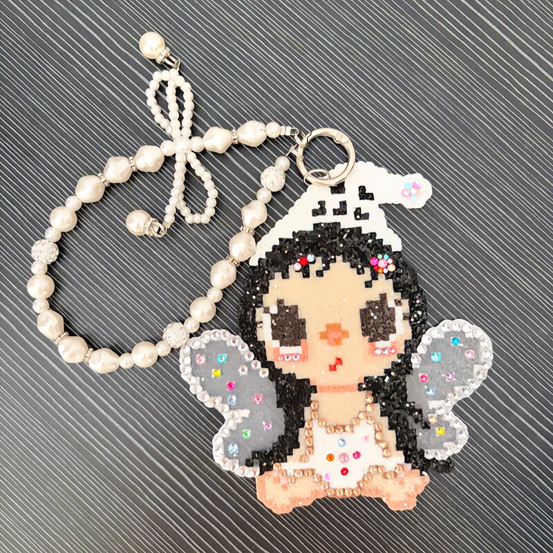 Exclusive for Bead Artisans! Pearl Bead Art Keychain Accessories DIY Bowknot Hanging Chain Niche High-End Style Lanyard for Women Exclusive for Bead Artisans! Pearl Bead Art Keychain Accessories DIY Bowknot Hanging Chain Niche High-End Style Lanyard for Women