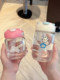 New High-Quality Cartoon Pattern High Borosilicate Glass Portable Cup for Girls, High Temperature Resistant, Explosion-Proof, Mini, Compact and Portable
