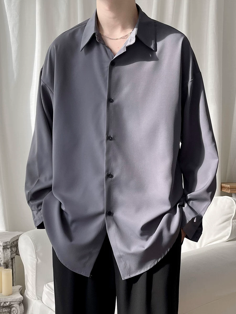 Trend silk thin shirt for leisure, oversize