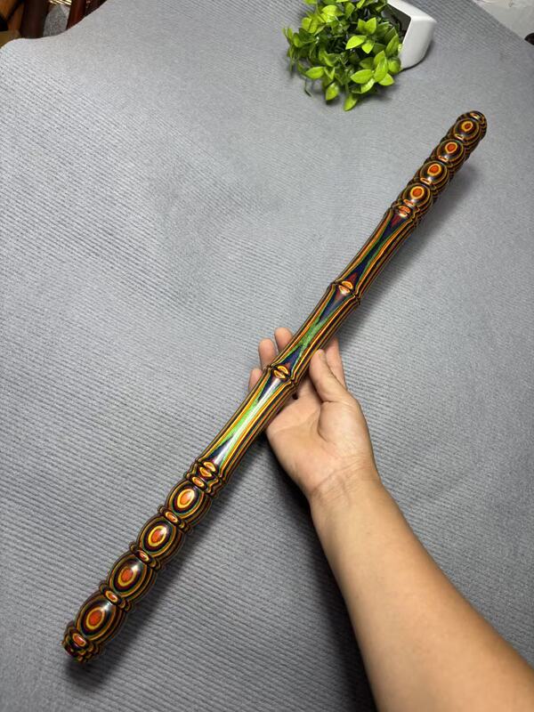 Feilubin Multicolored Wooden Tai Chi Stick, Fitness Stick, Martial Arts Stick, Car-Mounted Self-Defense Stick, Wooden Stick