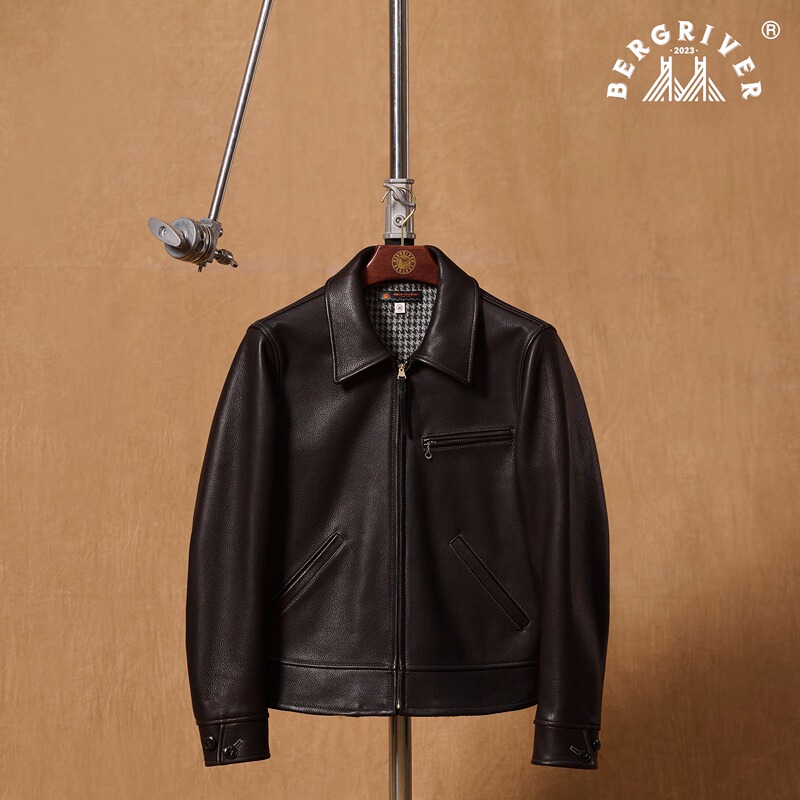 Berg River Is Selling 1.6 Thick Deerskin 1930's Style Short Biker Jacket with Wool Lining in Stock