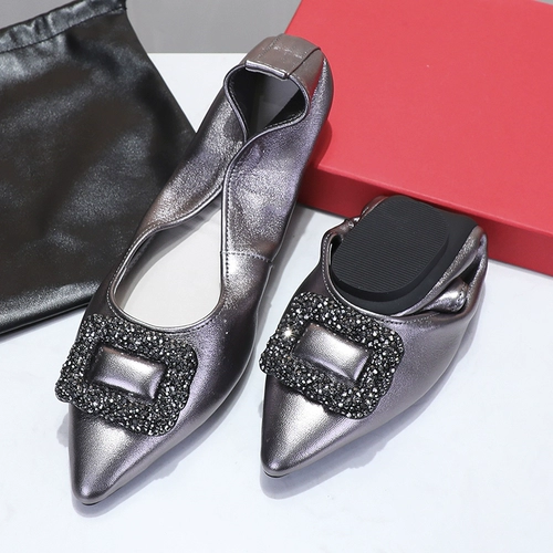 Обувь для яичной булочки с овсяной кожей, туфли с заостренной столовой с туфли с кожа