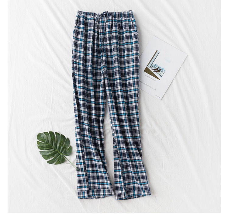 2018 mùa thu mới cho nam quần flannel cotton pyjama lỏng kích thước lớn lưới dịch vụ nhà quần thẳng ra có thể được mặc quần thun dài nữ