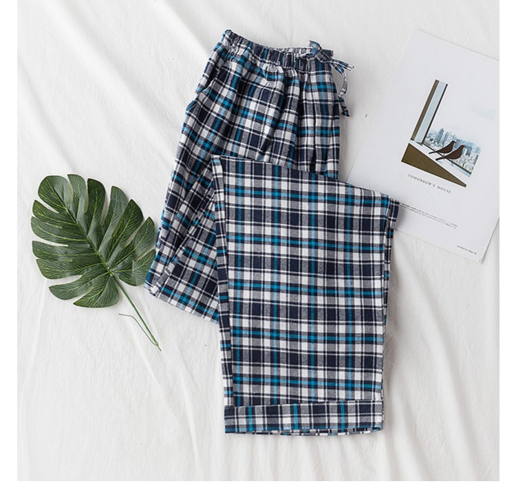 2018 mùa thu mới cho nam quần flannel cotton pyjama lỏng kích thước lớn lưới dịch vụ nhà quần thẳng ra có thể được mặc quần thun dài nữ