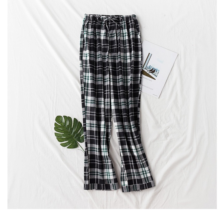 2018 mùa thu mới cho nam quần flannel cotton pyjama lỏng kích thước lớn lưới dịch vụ nhà quần thẳng ra có thể được mặc quần thun dài nữ