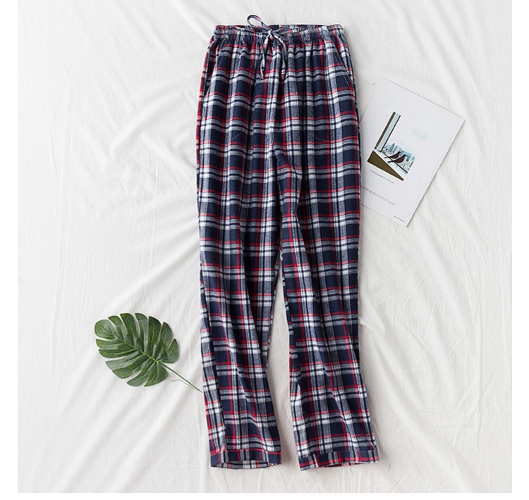 2018 mùa thu mới cho nam quần flannel cotton pyjama lỏng kích thước lớn lưới dịch vụ nhà quần thẳng ra có thể được mặc quần thun dài nữ