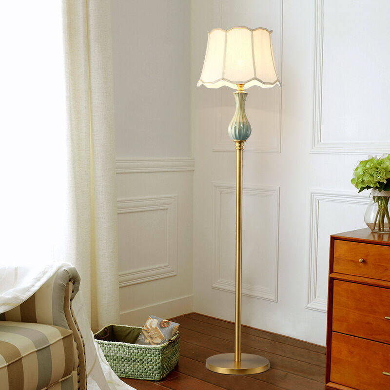 Lushi copper lamp floor lamp European simple modern all-copper ceramic fabric home lamp size: 40 *1