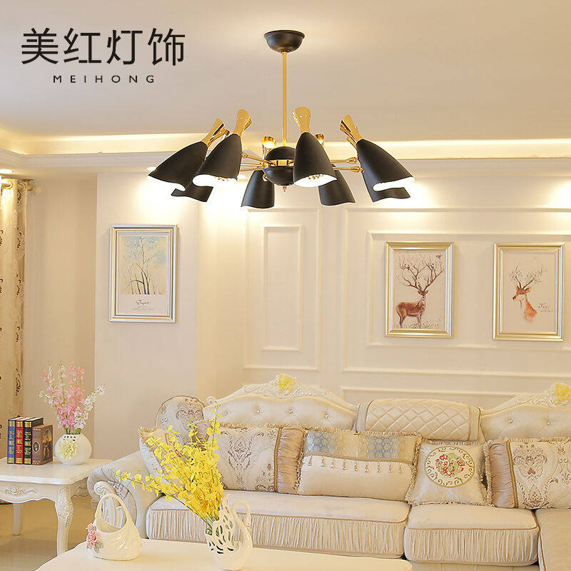 Beauty Red Nordic Light Extravagant Living Room Chandelia Modern Italian Iron Art Bulls Pendant Lamp Cozy Fashion Minimalist Iron Art