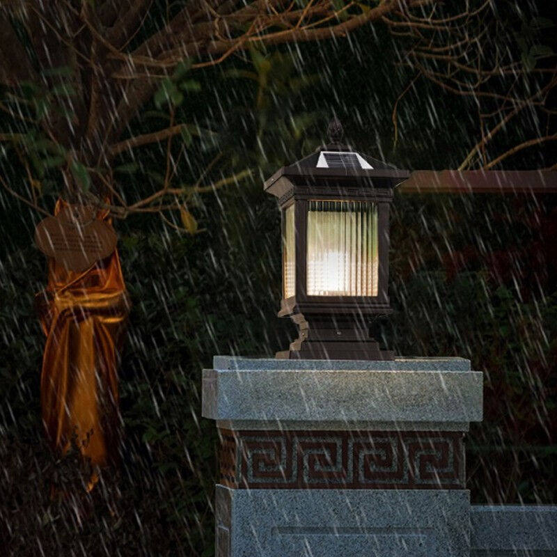 Xixi Australia solar column head lamp outdoor wall waterproof villa courtyard new Chinese style gate garden column lamp