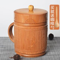 Bamboo made tea cup environmentally-friendly bamboo tea cup home made of bamboo with lid large capacity tea cup made of bamboo