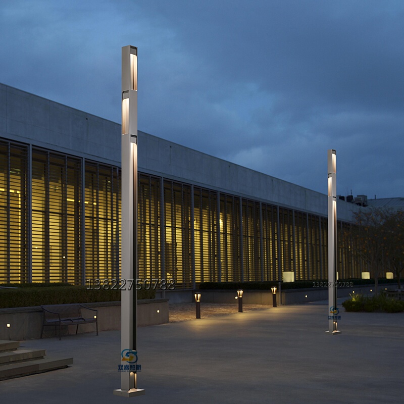 Shuangrui Courtyard Lights, Commercial Street Landscape Lights, 3m Galvanized Lighting Lamps, Square Art Street Lights, Multi-Head Led Cultural Tourism Lights