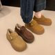 Thick-Soled Fleece-Lined Birkenstock Shoes for Women 2025 New Winter Slip-On Loafers Thickened Warm Cotton Shoes Snow Boots