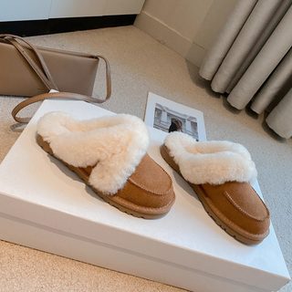 2025秋冬新款皮毛一体雪地靴女外穿厚底毛毛拖鞋女懒人一脚蹬棉鞋