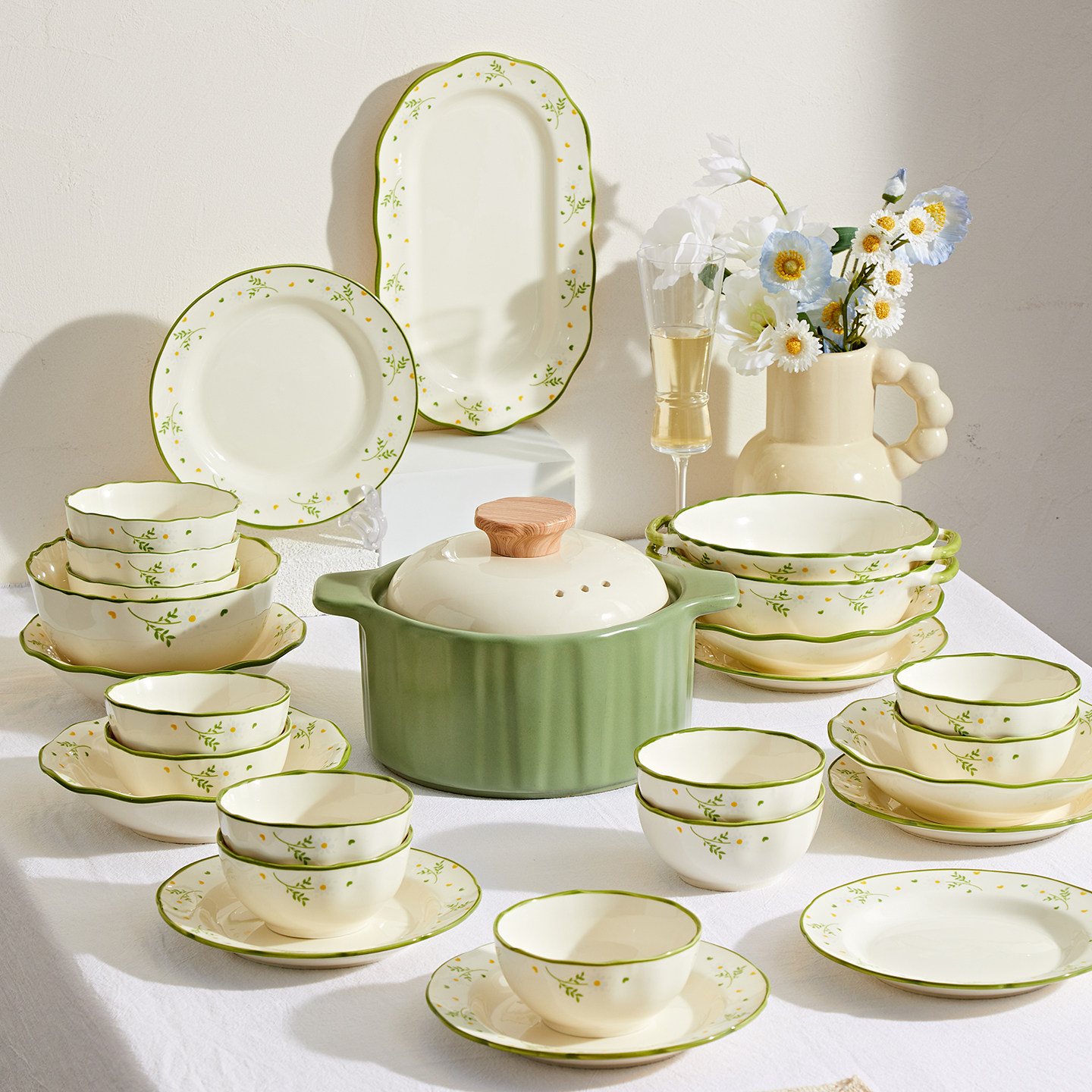 Minimalist Tableware Set 2026 New Model High-Value Bowl and Plate Set Household Ceramic Bowl and Dish Set for Moving into a New Home