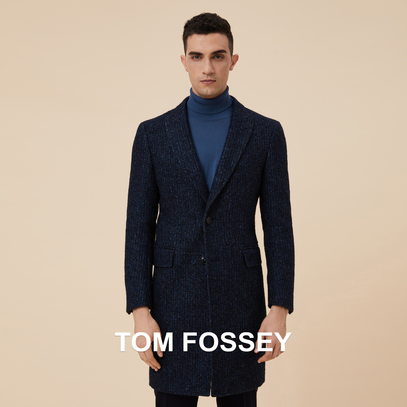 【Limited Edition Colorful Dot Yarn】Piacenza Alpaca Wool Mohair Silk Fashionable Mid-Length Slim Fit Coat