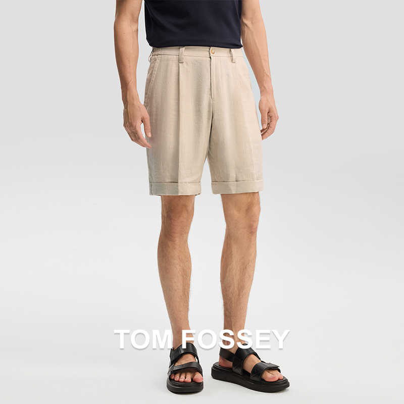 Spring and Summer New Product 100% Linen French Rain Dew Linen Breathable Five-Point Shorts Tomfossey Spring and Summer New Product 100% Linen French Rain Dew Linen Breathable Five-Point Shorts Tomfossey