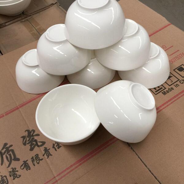 Wholesale】Small White Bowl, Pure White Thickened Rice Bowl, Commercial Restaurant Bowl, Hotel Bowl, Luohan Bowl, Chinese Ceramic Bowl