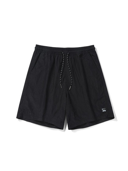 公鸡冠军短裤男2025夏季新款黑色宽松直筒薄款情侣休闲运动沙滩裤