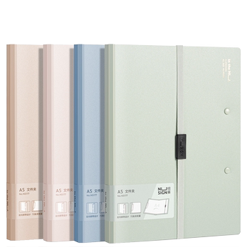 A4 folder deli pp material two-way strap