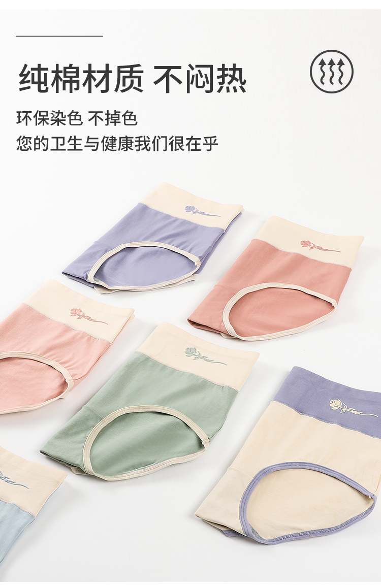 紫速玫瑰 设计款石墨烯内裤3条装 图7
