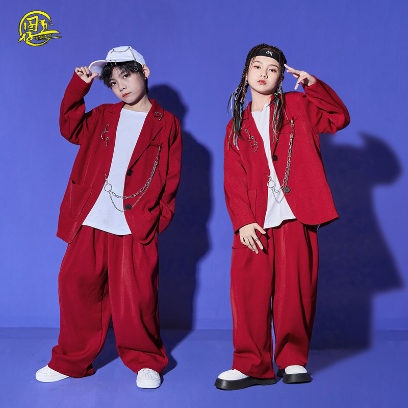 Children's Hip-Hop Trendy Clothing, Boys and Girls' Stylish Suits, Breaking Performance Suits, Small Model Stage Catwalk Suits Children's Hip-Hop Trendy Clothing, Boys and Girls' Stylish Suits, Breaking Performance Suits, Small Model Stage Catwalk Suits