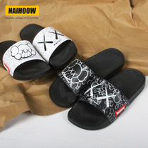 National tide joint slippers Mens tide summer wear couples non-slip soft bottom household outdoor beach slippers ins tide