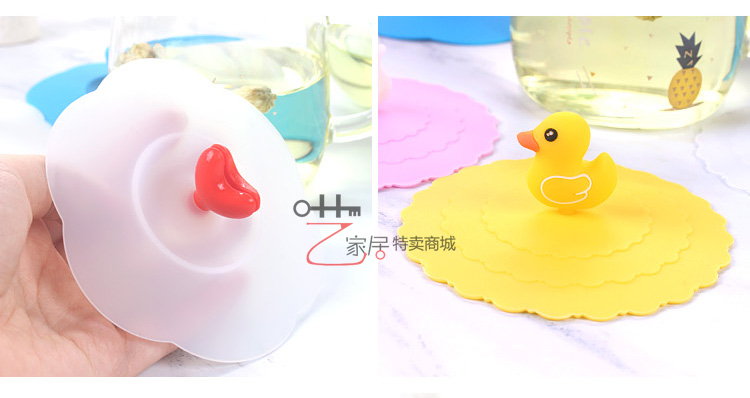 Thực phẩm cấp không độc hại silicone cốc bìa phim hoạt hình gốm nước cốc nắp cốc cốc nắp bụi cốc nắp - Tách bình giữ nhiệt có nhiệt độ