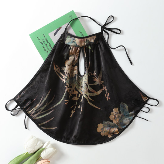 Xiangyunsha Traditional Style Bellyband Set for Women, Adult Sexy Mulberry Silk Backless Camisole, Silk Belly-Protecting Nightgown for Women