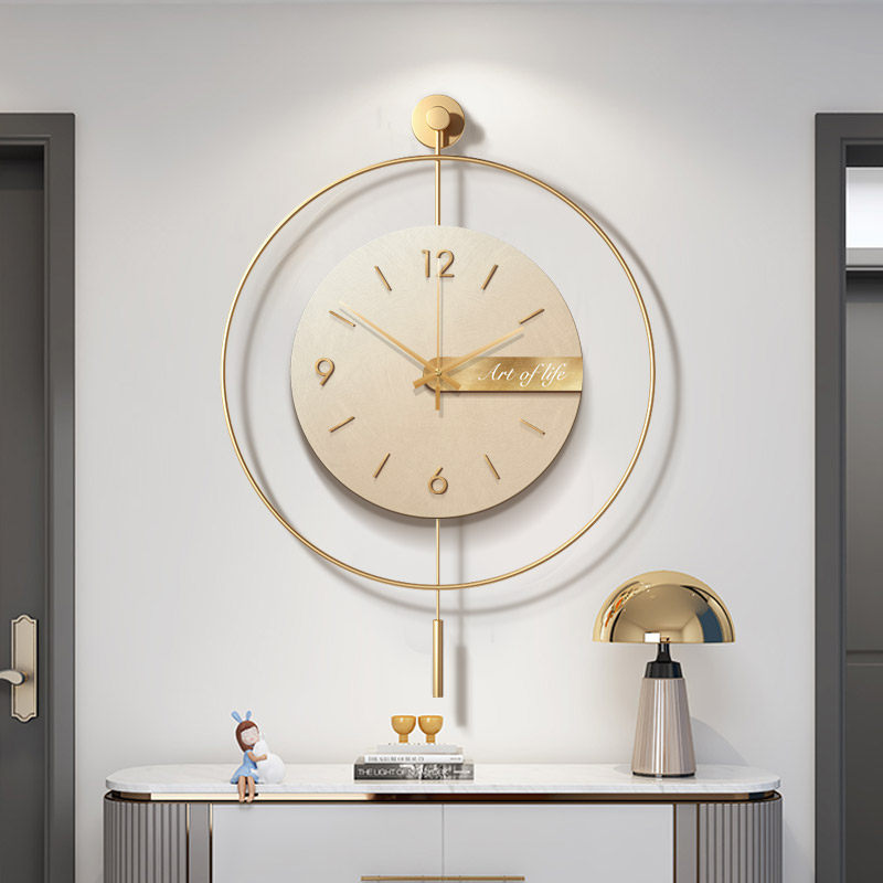 New Creative Art Timepiece Hanging Clock Living Room Light Extravaganza Superior Cream Wind Modern Style Clock Restaurant Wall Home-Taobao