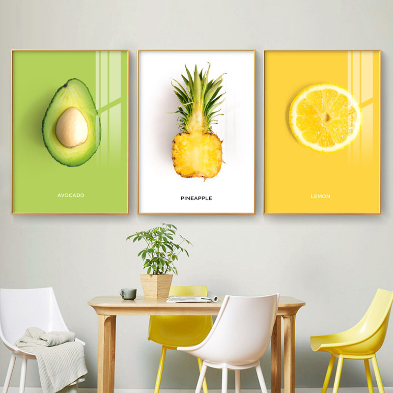 Nordic Fruit Hotel Dining Room Decoration Painting Modern Minima Living Room Mural Frescoes Small Fresher Ins Wind Milk Tea Shop Hanging Paintings